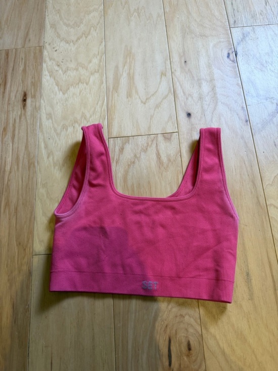 SET Active Other - SET Active Ribbed Hot Pink Scoop Sports Bra